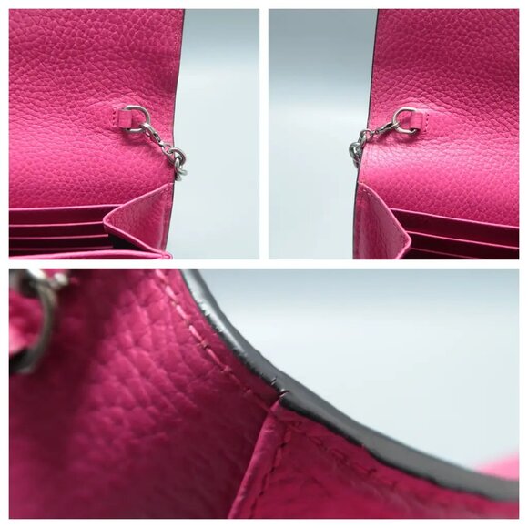 Authentic GUCCI Dionysus Chain Wallet Fuchsia Leather Shoulder Bag 992-12324 - Picture 11 of 12